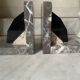Pair of Art Deco marble and onyx bookends