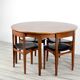 Midcentury Extending Round Teak Table and Chairs by Nathan. Vintage Modern / Danish Style / Retro.