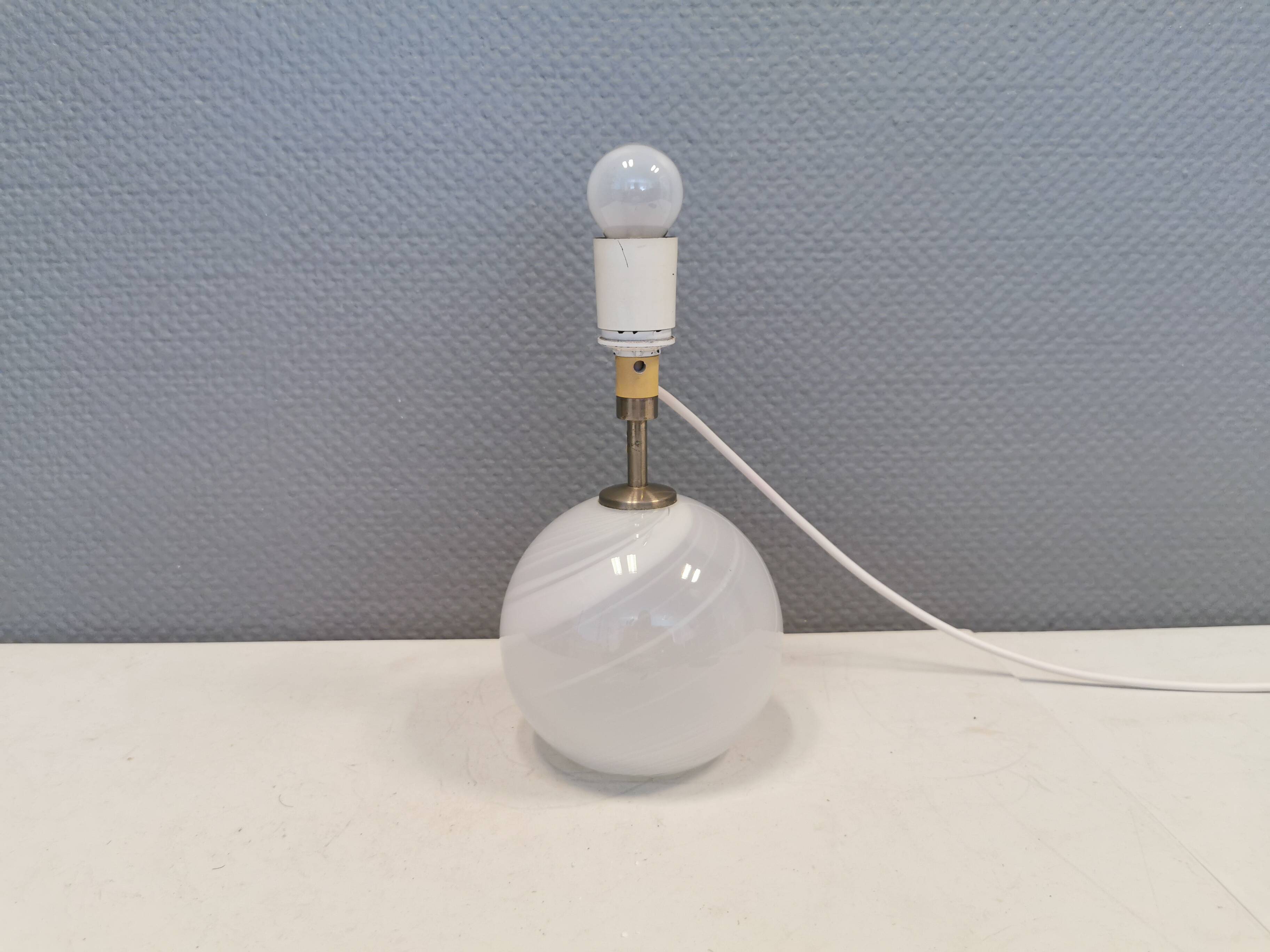 Beautiful table lamp, model Misty by Torben Jørgensen, Holmegaard Glassworks Denmark 1980.