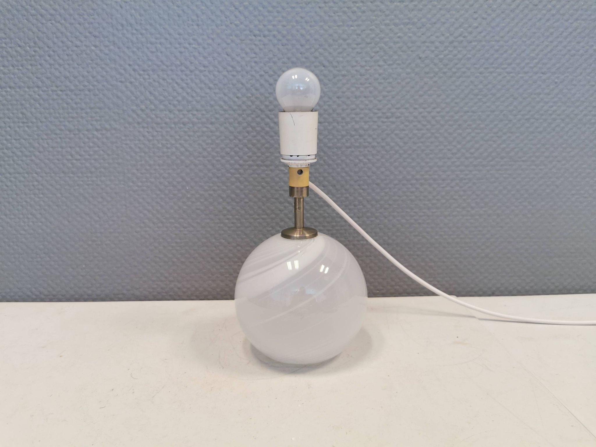 Beautiful table lamp, model Misty by Torben Jørgensen, Holmegaard Glassworks Denmark 1980.
