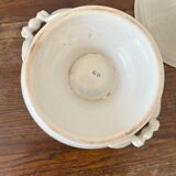 Antique white ironware soup tureen from the end of the 19th century