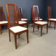 Set of 8 Italian high back dining chairs, 1980s