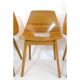 Set of 4 barrel chairs, wooden base, Pierre Guariche, Steiner, 1950s.