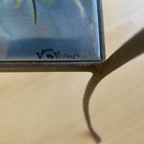 Vintage wrought iron and ceramic side table from Vallauris