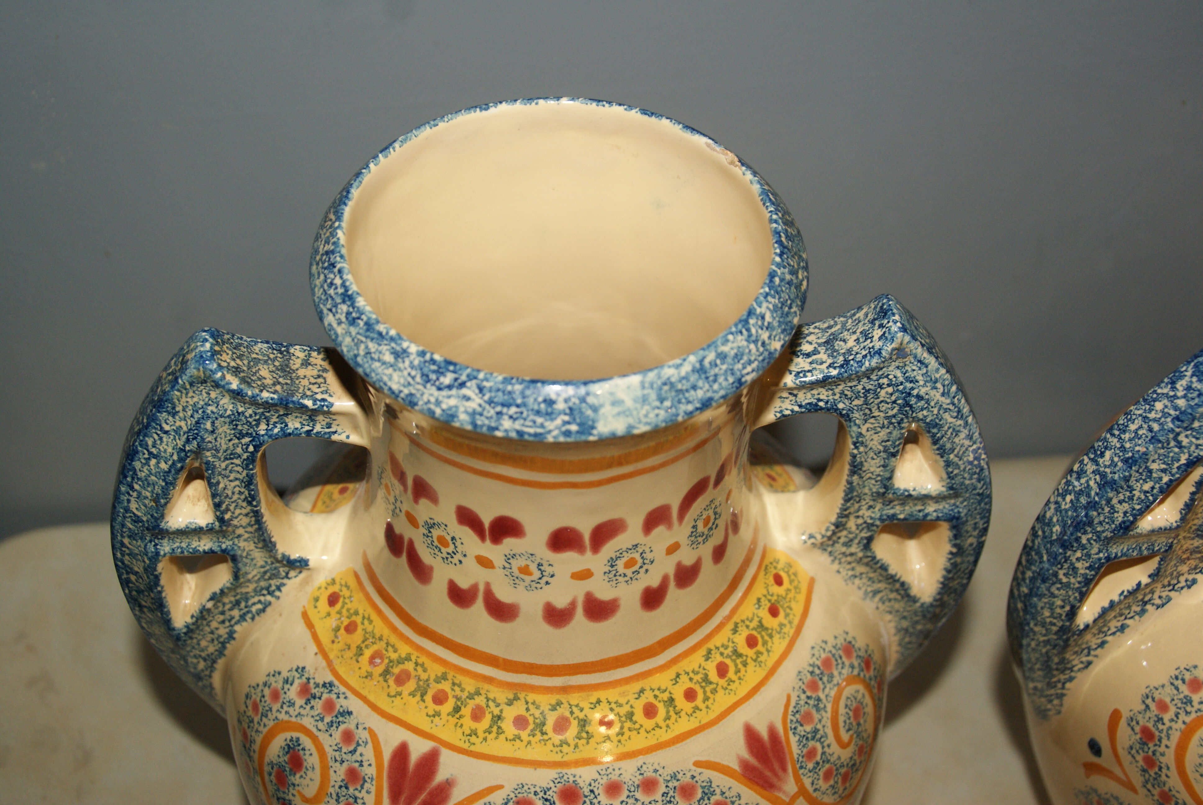 Pair of vases signed Henriot Quimper