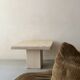 Square travertine coffee table, Italy 1970
