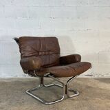 Fauteuil "Wing" en cuir, Harald RELLING, 1980s