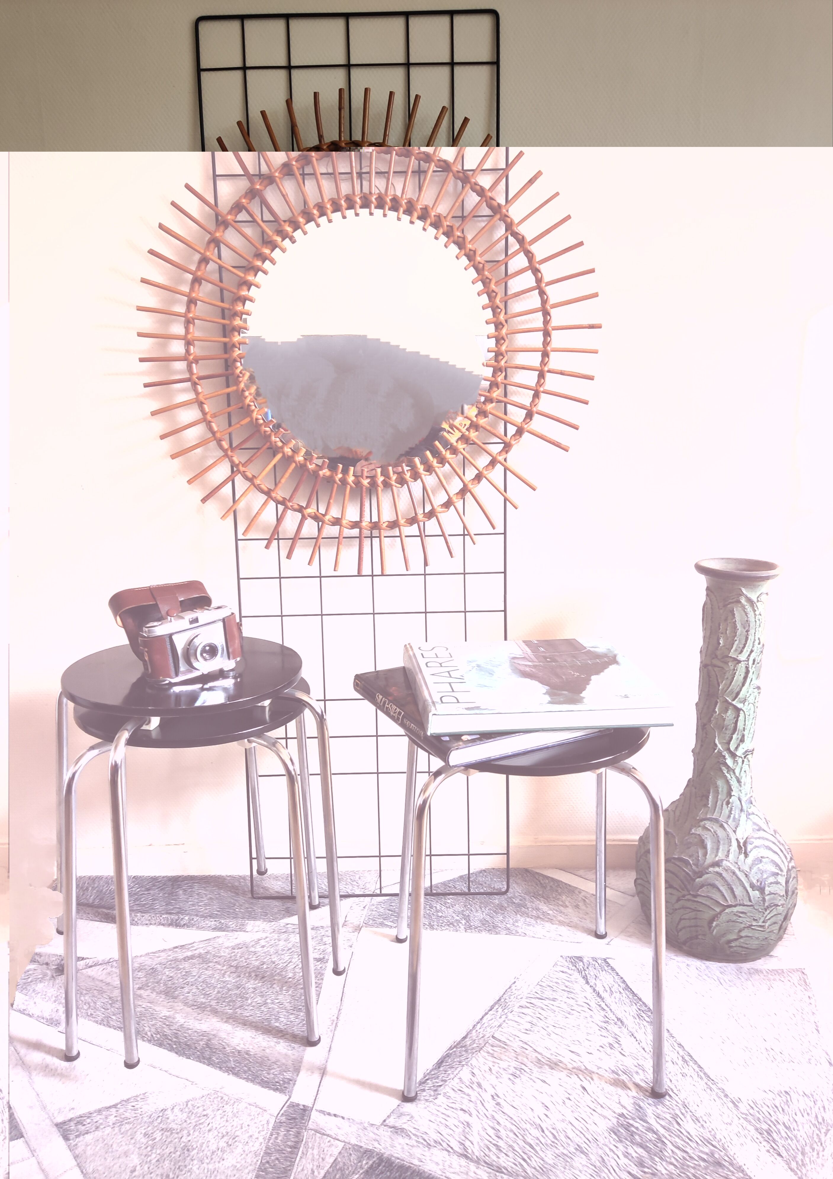 Black stackable stools