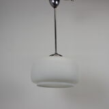 Art deco big glass pendant lamp, 1930s