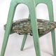Lot de 2 tabourets verts à fleurs vintage
