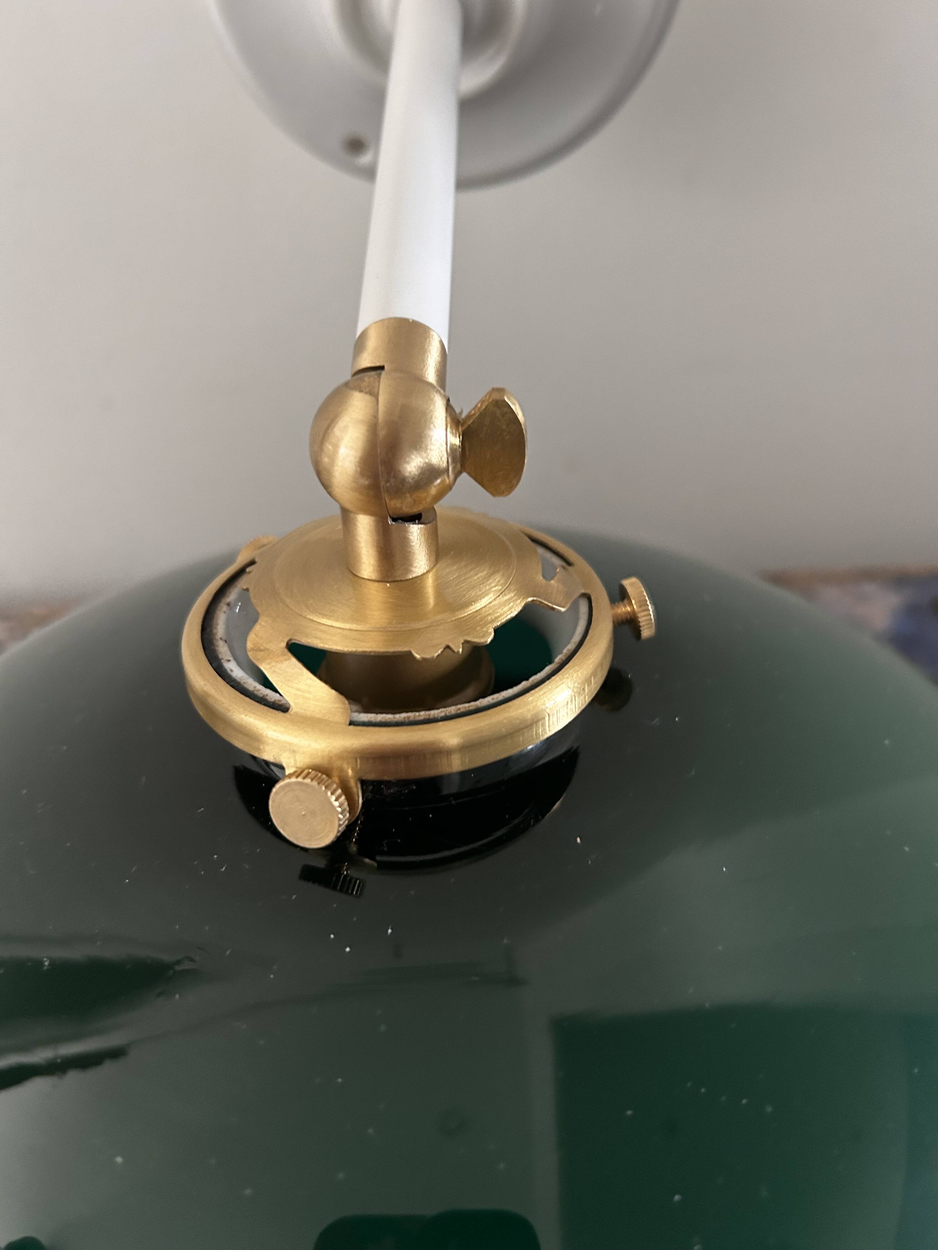 Tilting wall light in green opaline