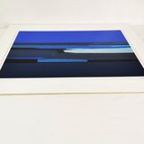 Lithograph, abstract landscape - nocturne, Denmark 1980s