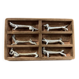 Set of 6 silver-plated animal knife rests