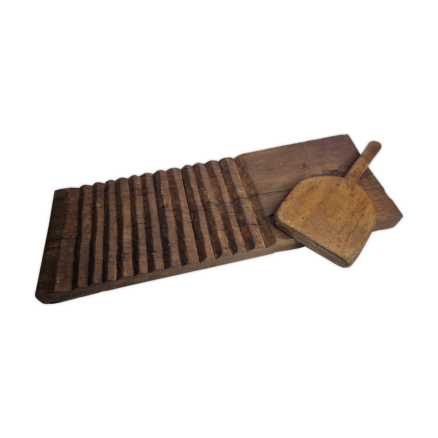 Former hand-carved lavender plank with its battoir