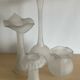 Set of 4 vintage frosted glass vases