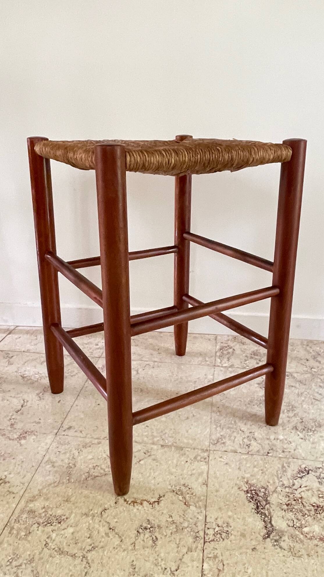 TABOURET Paille VINTAGE