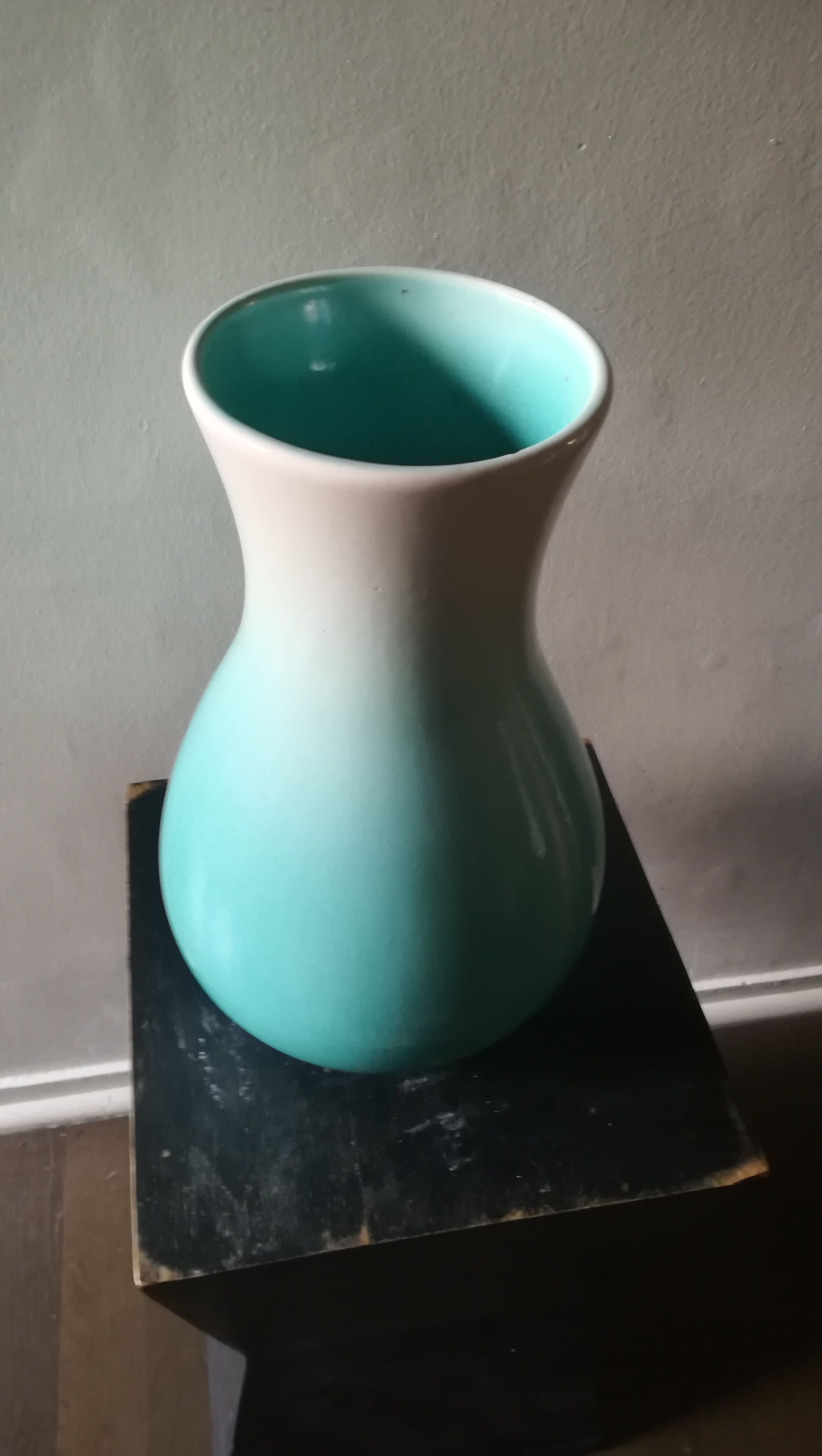 Large vase ceramic signed turquoise blue vallauris Ricard, around 1960.