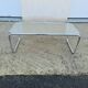 Bauhaus "laccio" style coffee table Marcel Breuer, glass and chrome tubular