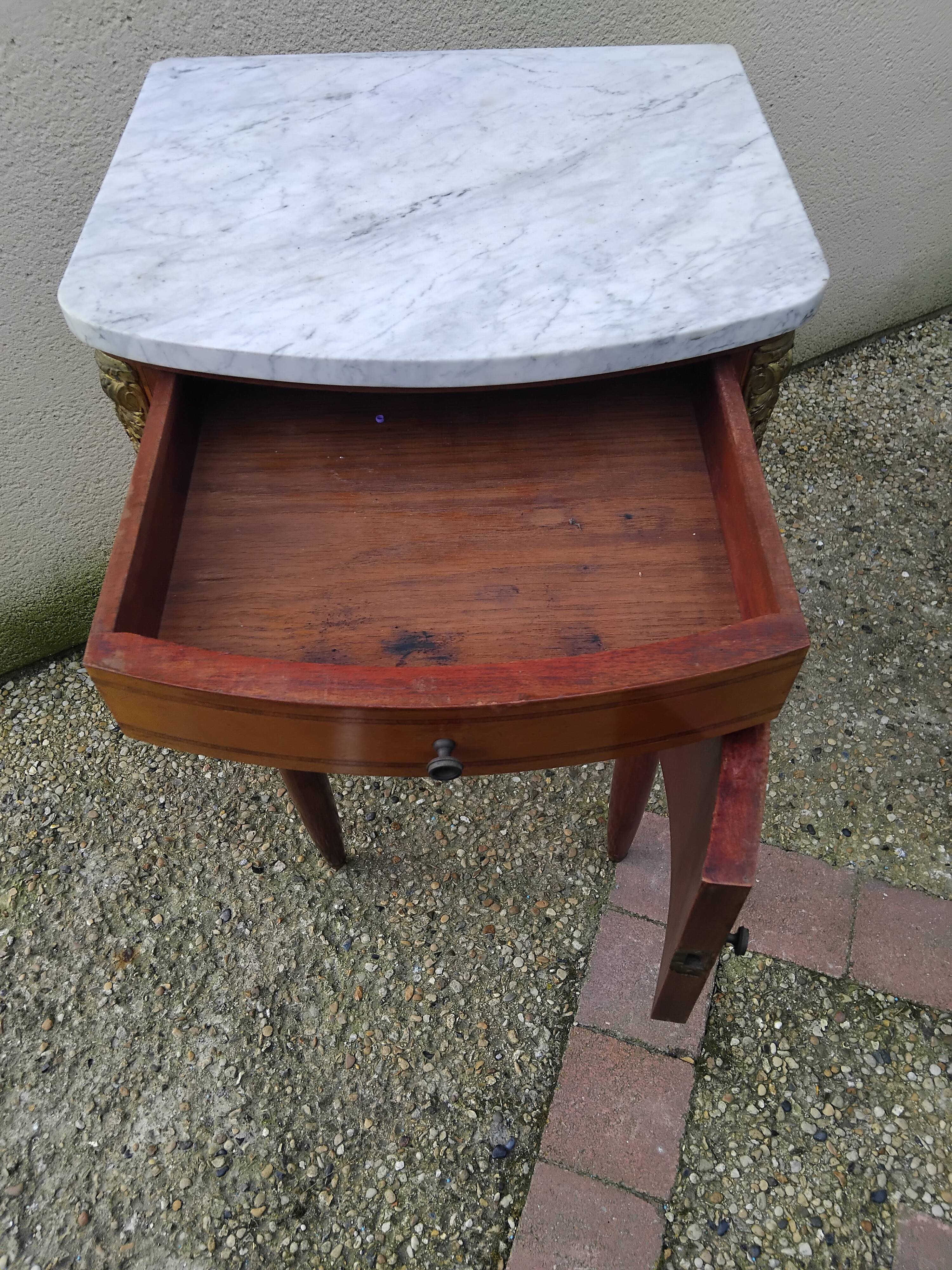 Antique vintage Louis XVI bedside table