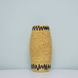vintage mottled ochre yellow and brown zigzag vase West Germany