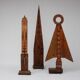 Set of 3 wooden sculptures by Luciano Bertolotto (Pompi)