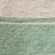 Handwoven recycled cotton rug - Mint and white