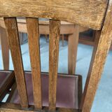 Pair of carved wooden chairs with pink velvet seat ART DECO