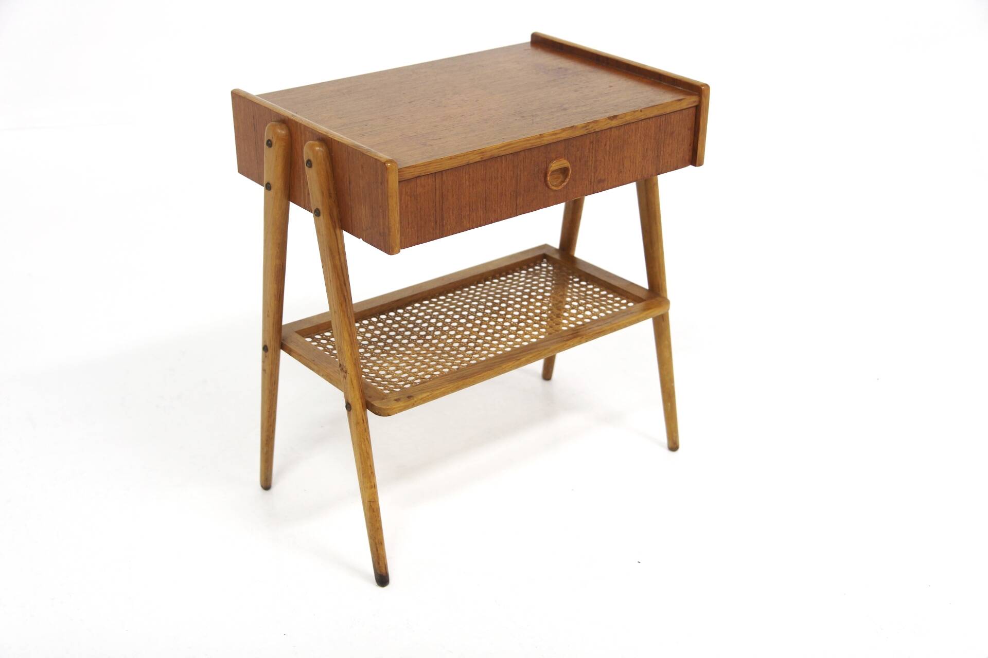 Scandinavian teak and oak bedside table, Sweden, 1960