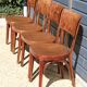 Série de 6 chaises bistrot foncées 1940