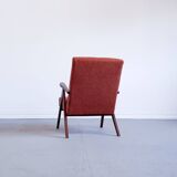 Mid Century Easy Chair Model B 310 Var in Rusty Brown Boucle