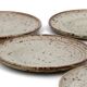 Dessert plates in pyrite stoneware by Gustave Tiffoche, ceramic from the 1970s.