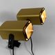 Pair of matte gold bedside wall lamps by Öia. Sweden 1970s