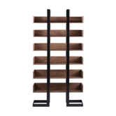 Severin 3 library in American walnut and matte black steel.