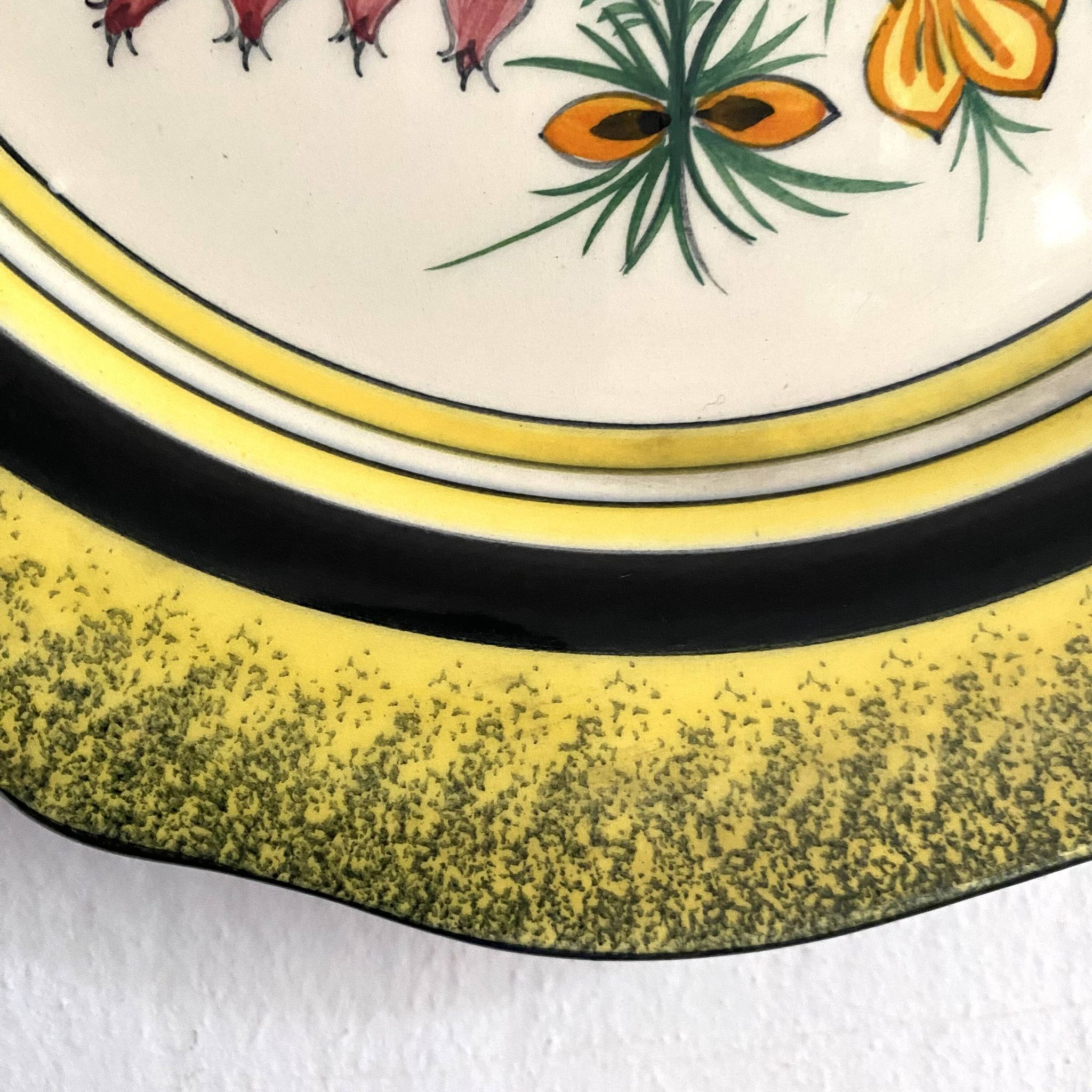 Henriot Quimper decorative plate with flowers