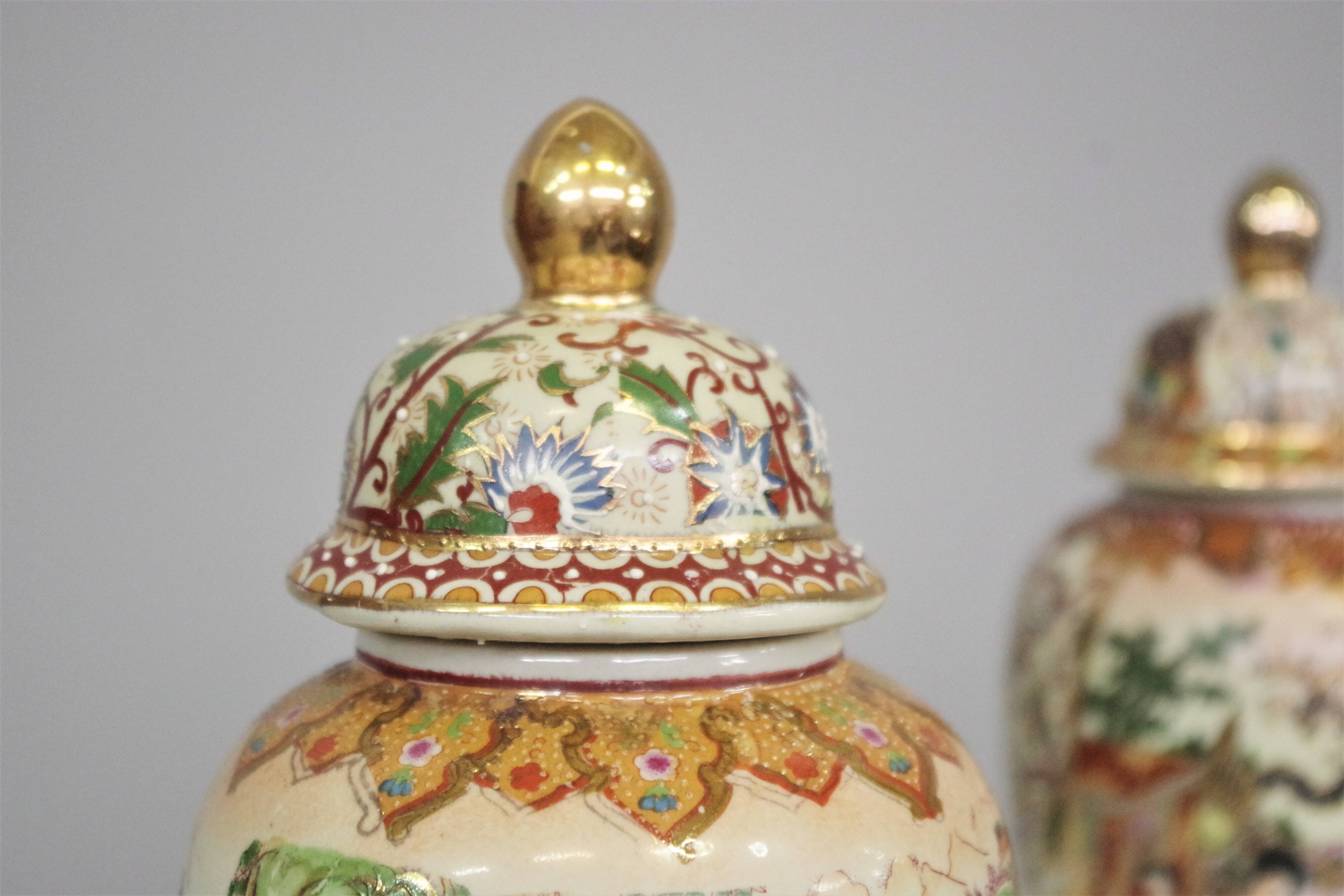 Hand-decorated Chinese Royal Satsuma Ceramic Vasa, 1960