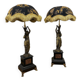 Pair of antique lamps