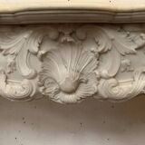 Louis XV style fireplace in white Carrara marble, 19th century