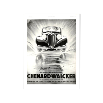 Affiche vintage années 30 Chenard Walker