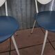 Ensemble de 2 chaises à manger rétro de skai en bleu et blanc