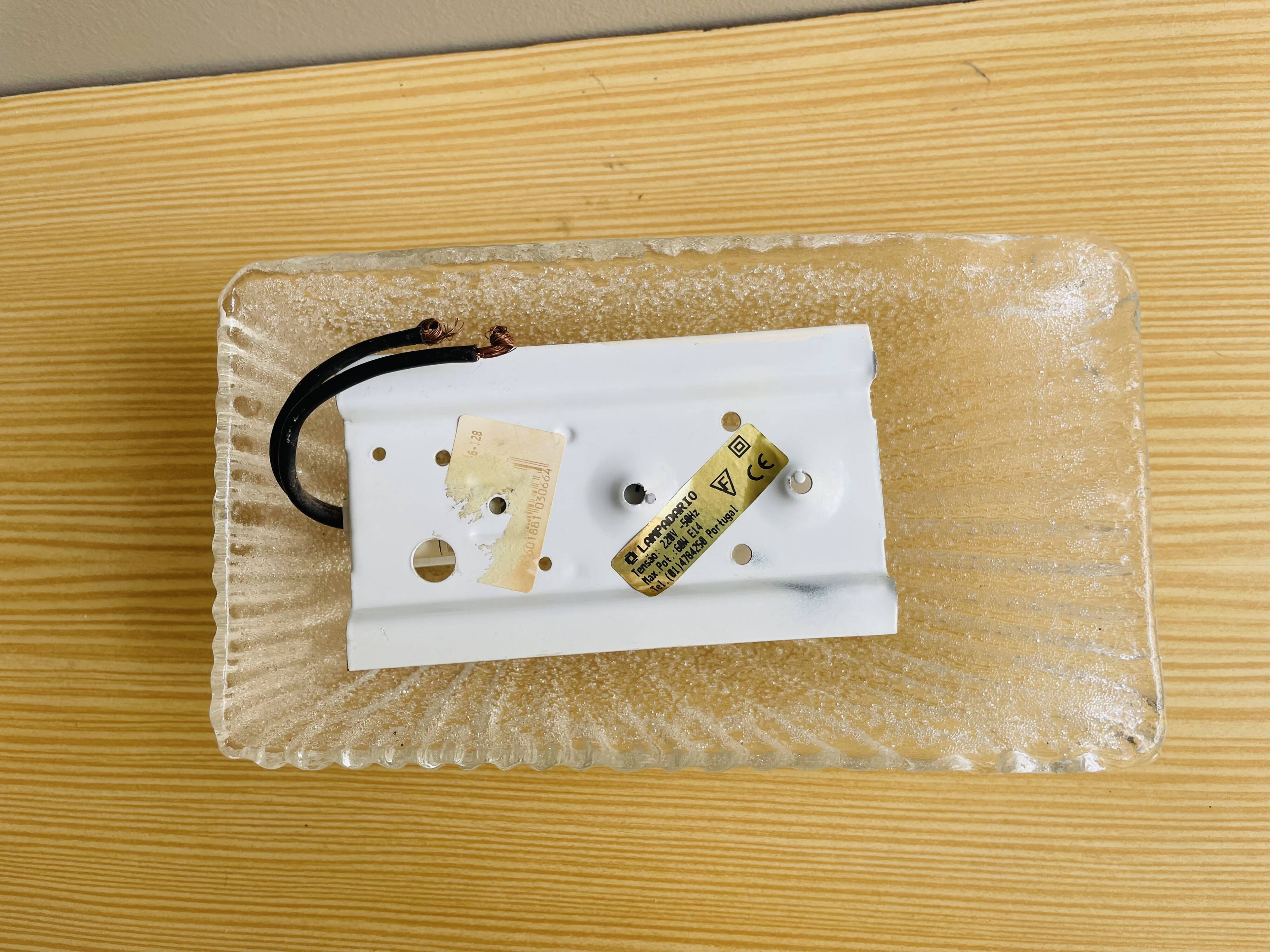 Murano type glass clear wall sconce ligh