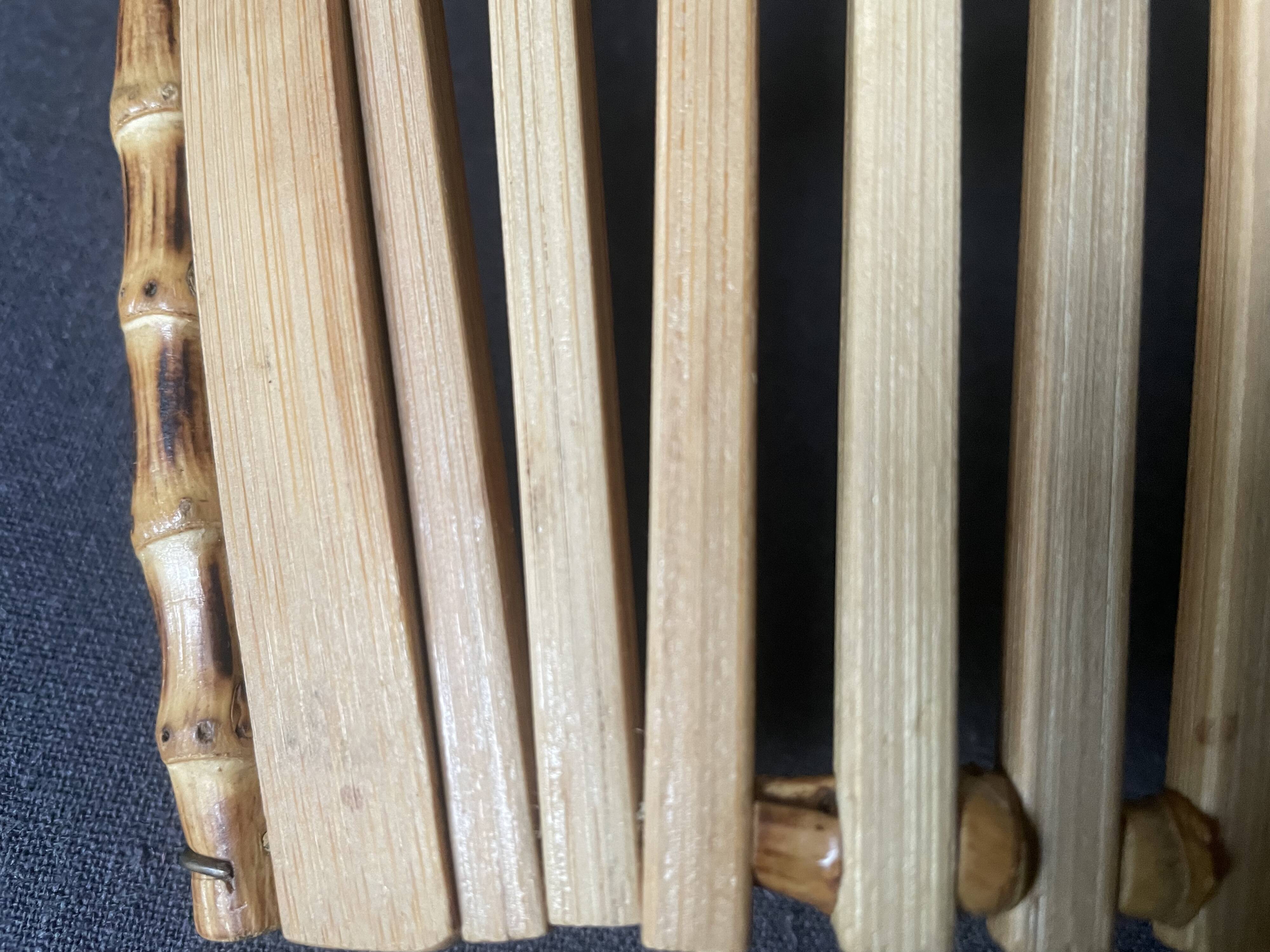 70s bamboo fruit basket