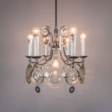 7-light torlasco steel chandelier from the vintage 70s vintage modern