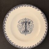 6 dessert plates and old earthenware dish, KG Lunéville