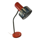 Lampe de bureau vintage orange avec accent chromé