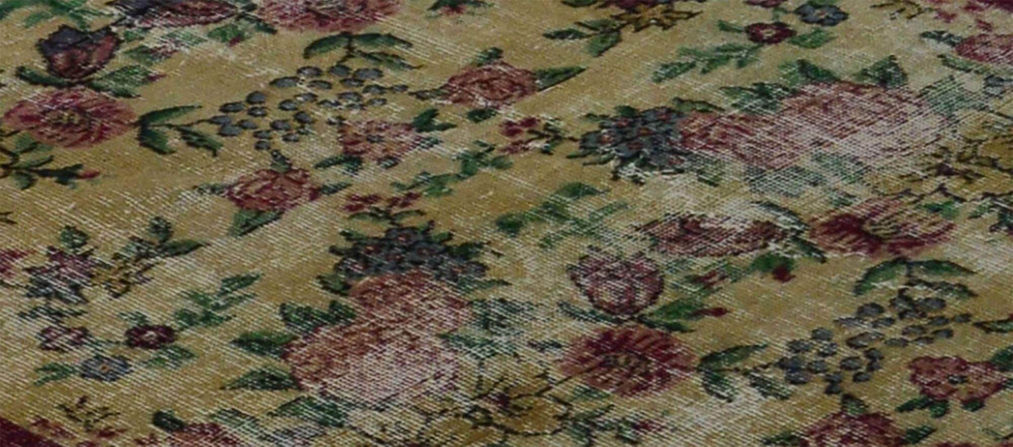 Turkish Anatolian Handmade Vintage Area Rug 208 cm x 115 cm