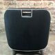 Retro vintage 80's armchair in black velvet with white trim