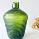 Green carved glass vase
