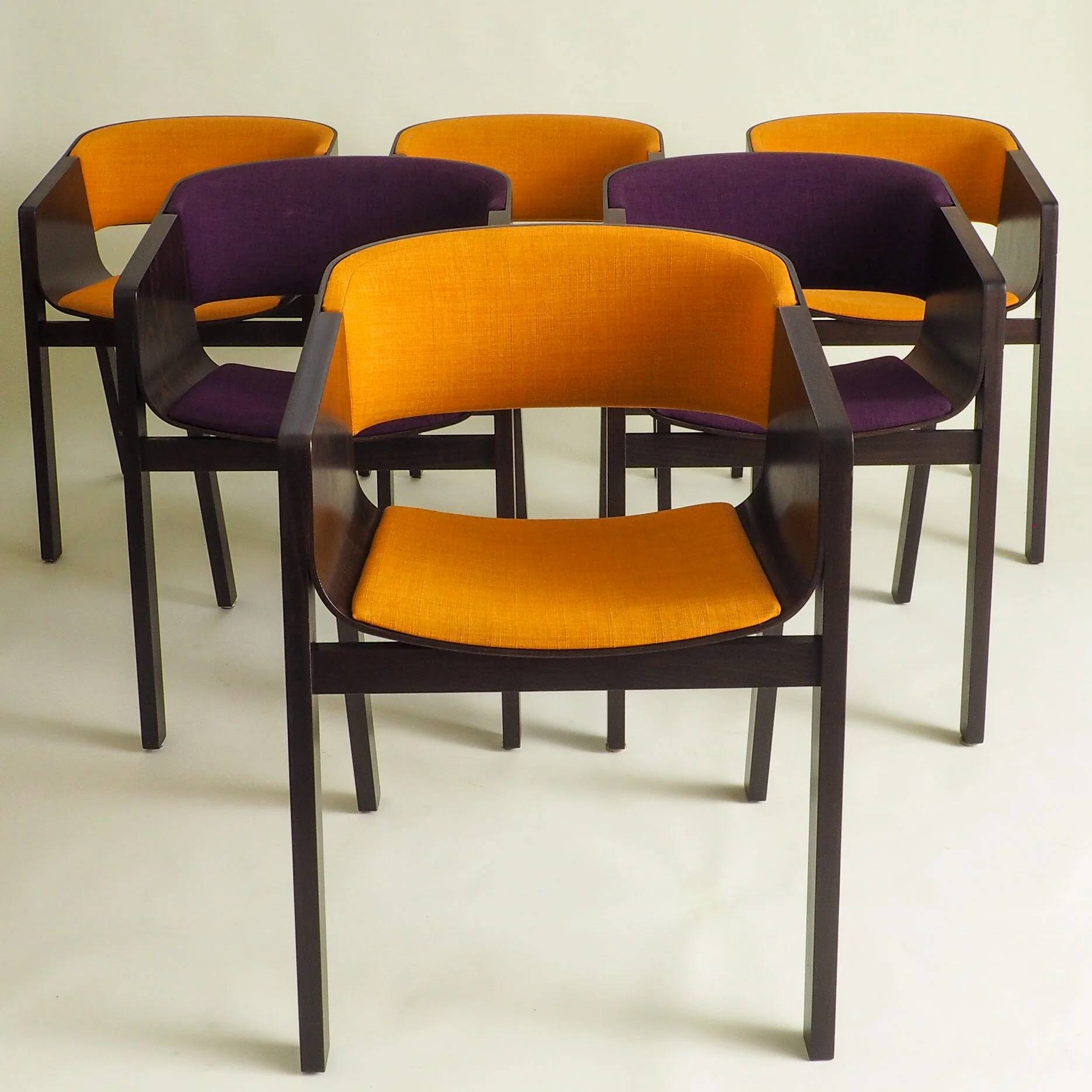 Set of 6 stunning armchairs by TON