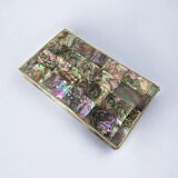 Abalone shell vanity box, alpaca and wood, Mexico, 1970s