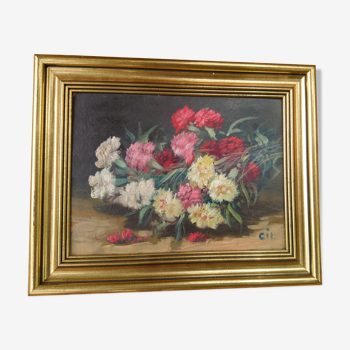 Tableau ancien Bouquet de fleurs